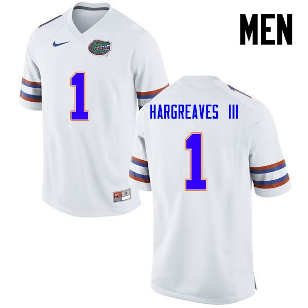 NCAA Florida Gators Vernon Hargreaves III Men's #1 Nike White Stitched Authentic College Football Jersey LRT8464ML